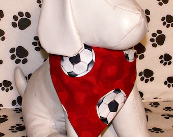 Dog Bandana Soccer, soccer ball, futbol, red, sports, team