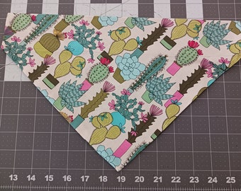 Succulents Dog Bandana, cacti, succulent, over the collar