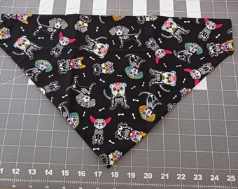 Dog Skeletons, Dog Bandana, Day of the Dead, Dia de los Muertos, Sugar skull, skeleton. neckerchief, scarf, collar slider