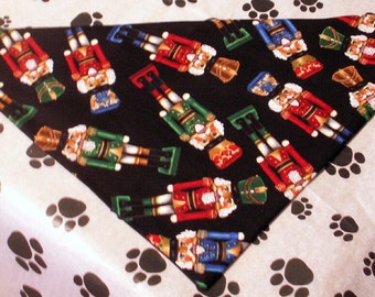 Nutcracker Dog Bandana, Christmas, winter, neckerchief, scarf, over the collar