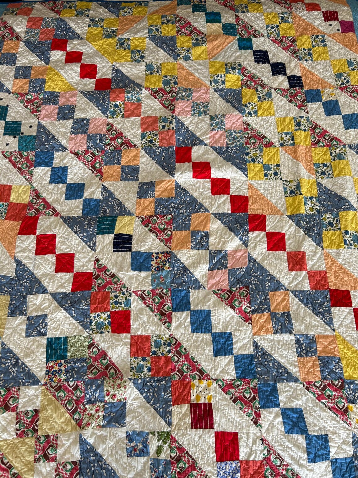 Vintage Jacob’s Ladder Variation Quilt - Etsy