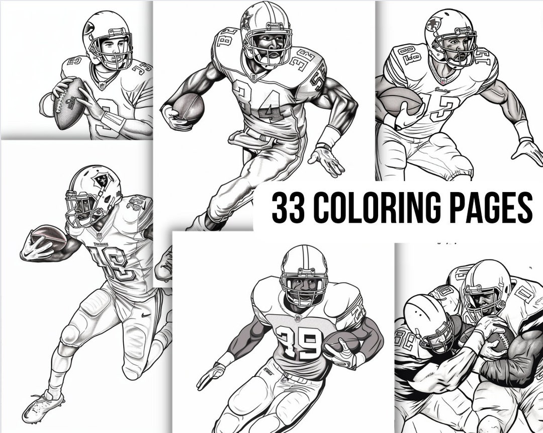 Pro Football Coloring Pages for Boys and Girls for Fun and - Etsy