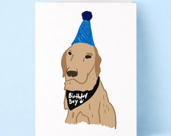 Dog Birthday Card: Golden Retriever Greeting Card for Dog Owner