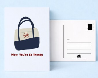 Wow You're so Trendy, Trader Joe's Tote Bag Illustrated Card