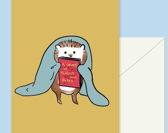 Hedgehog Cards: A Court of Thorns and Roses, Bookish Greeting Cards