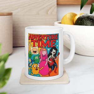 Adventure Time Mug | Jake The Dog Finn The Human Ceramic Mug Gift For Her For Him Cartoon Character Bff Besties High Five Stocking Stuffer