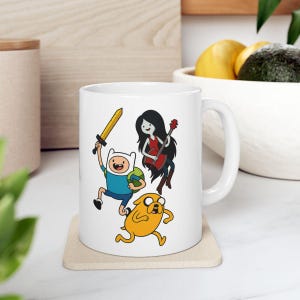 Adventure Time Mug | Jake The Dog Finn The Human Ceramic Mug Gift For Her For Him Cartoon Character Bff Besties High Five Stocking Stuffer