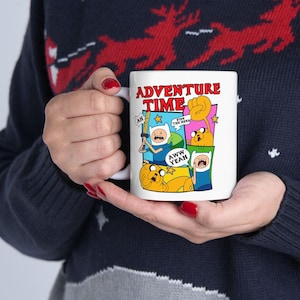 Adventure Time Tasse | Jake der Hund Finn die menschliche Keramikbecher Geschenk für sie für ihn Cartoon-Figur BFF Besties High Five Stocking Stuffer