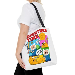 Adventure Time Tote Bag | Finn The Human Jake The Dog Bag Accessory Gift For Her For Him Valentine&#39;s Day Birthday Gift