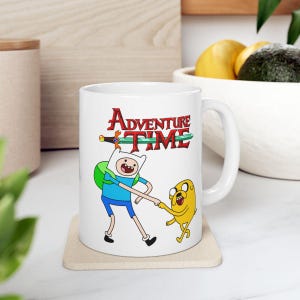 Adventure Time Mug | Jake The Dog Finn The Human Ceramic Mug Gift For Her For Him Cartoon Character Bff Besties High Five Stocking Stuffer