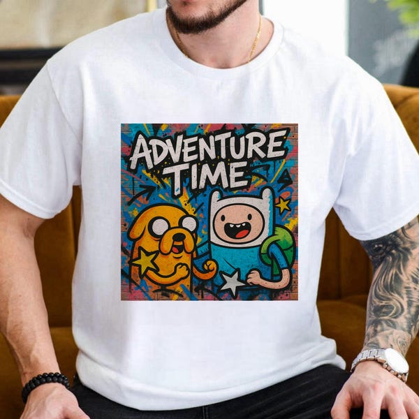 Adventure Time Shirt | Jake The Dog Finn The Human Unisex Ultra Cotton Tee Gift Stocking Stuffer  For Her For Him Birthday