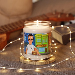 Vela de Bob&#39;s Burgers / Bob Belcher Linda Gene Louise Tina Teddy Vela de soja perfumada Decoración Aroma delicioso Regalo de cumpleaños para San Valentín Él Ella