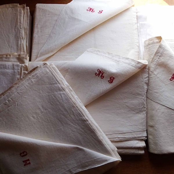 Vintage French linen sheets (per piece) - great fabric for curtains, upholstery, cushions, projects