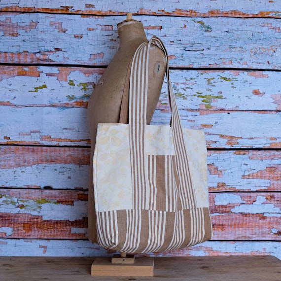 Extra Large Sturdy Tote Bag Made With Antique French Fabrics Etsy