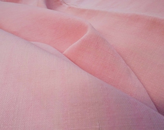 Antique French linen sheet dyed pale pink.  Lovely smooth bedding fabric or a gorgeous curtain