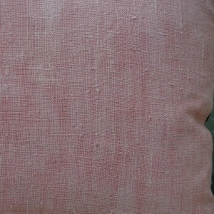 Natural dye antique hemp cushion cover, velvet back with vintage buttons image 3