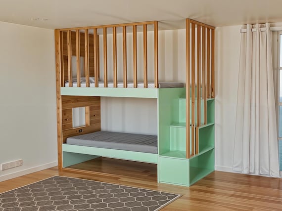 Twin Size Bunk Bed DIY Plan – 38x75" , 90x200 cm Minimalist Bedroom Furniture PDF