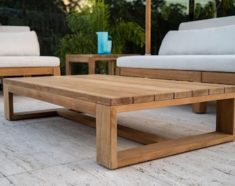 Outdoor Wood Coffee Table DIY Plans – Modern Furniture Woodworking, Imperial & Metric