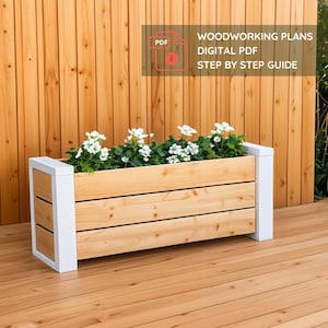 DIY-plan verhoogde plantenbak – 48 x 15 x 20" modern tuinieren buiten (pdf)