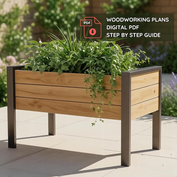 DIY Raised Garden Bed Planter Box, Beginner Friendly (Digital Download)