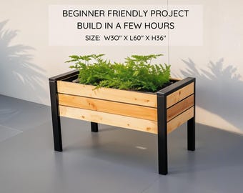 Large Raised Planter Box DIY Plan – 30x60x36&quot; Gardening Woodworking PDF