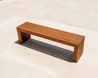 Entryway Slat Bench DIY Plan – Modern Wood Garden & Patio Furniture for Indoor and Outdoor | Digital download Woodworking plans