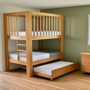 Full XL Bunk Bed with Twin Trundle DIY Plan – Woodworking PDF