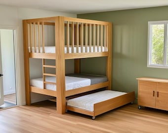 Full XL Bunk Bed with Twin Trundle DIY Plan – Woodworking PDF