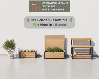 Plannen voor doe-het-zelf-tuinmeubels – Bundel met essentiële houtbewerking (digitale download)