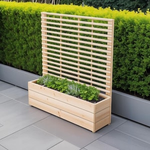 Zelfgemaakte plantenbak met latwerk – eenvoudig te bouwen, beginnersvriendelijk verhoogd tuinbed met latwerk (digitale download)