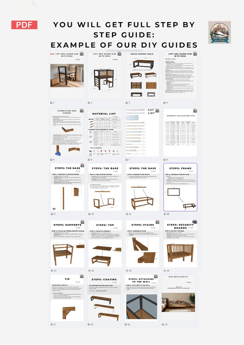 Do It yourself Woodworking plans.Large dog bed manual. Digital download