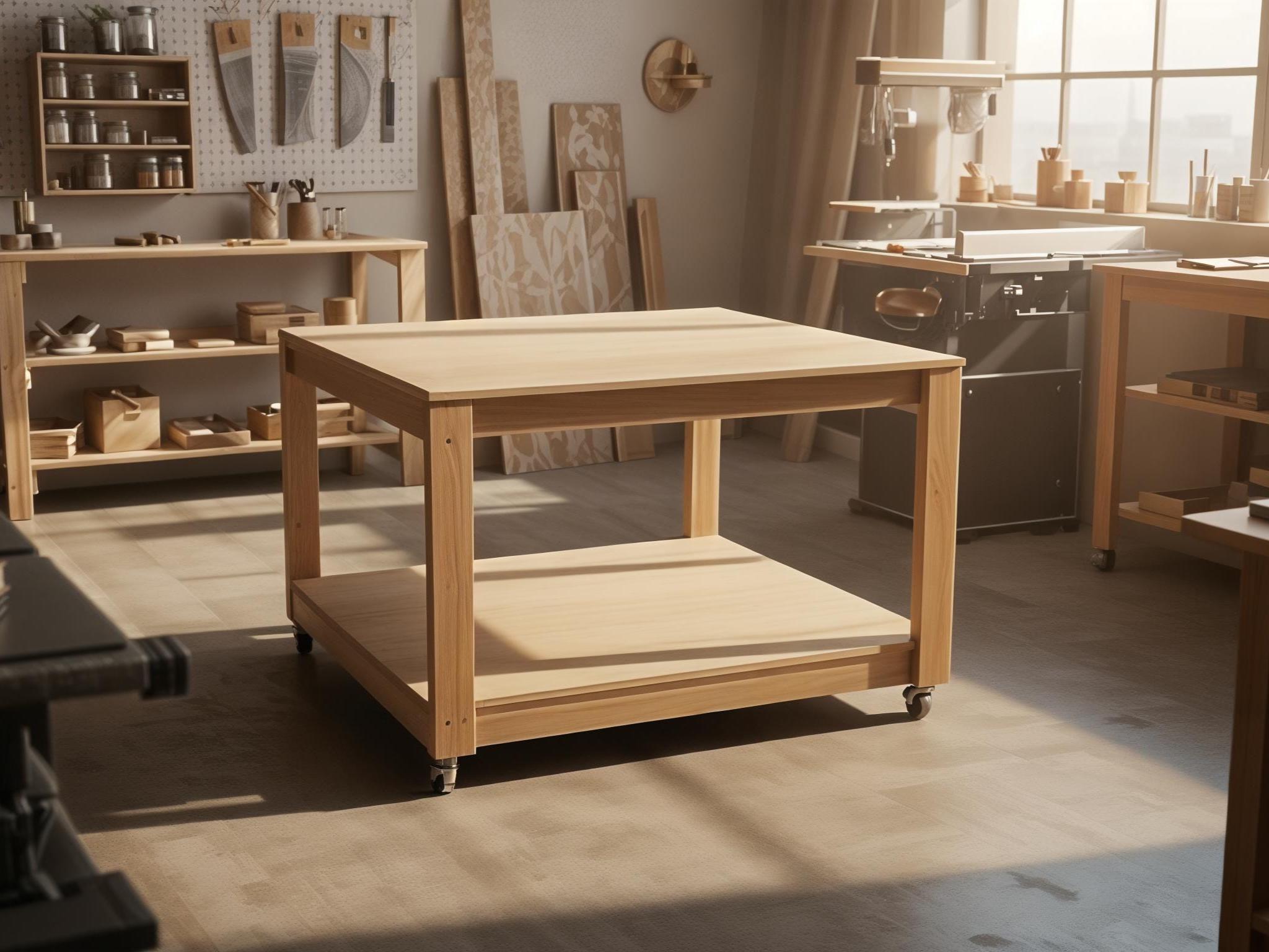 DIY Modular Workbench Set Plans, Mobile Benches on Wheels, Garage ...