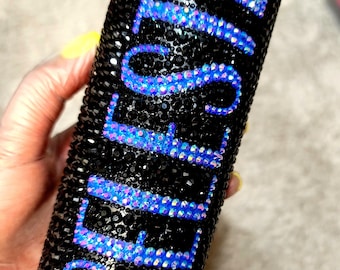 Bling Name Rhinestone Tumbler, Custom Rhinestone Bling Gift Tumbler, 16 or 20 oz Tumbler w/Straw, Personalized Name Rhinestone Drinkware