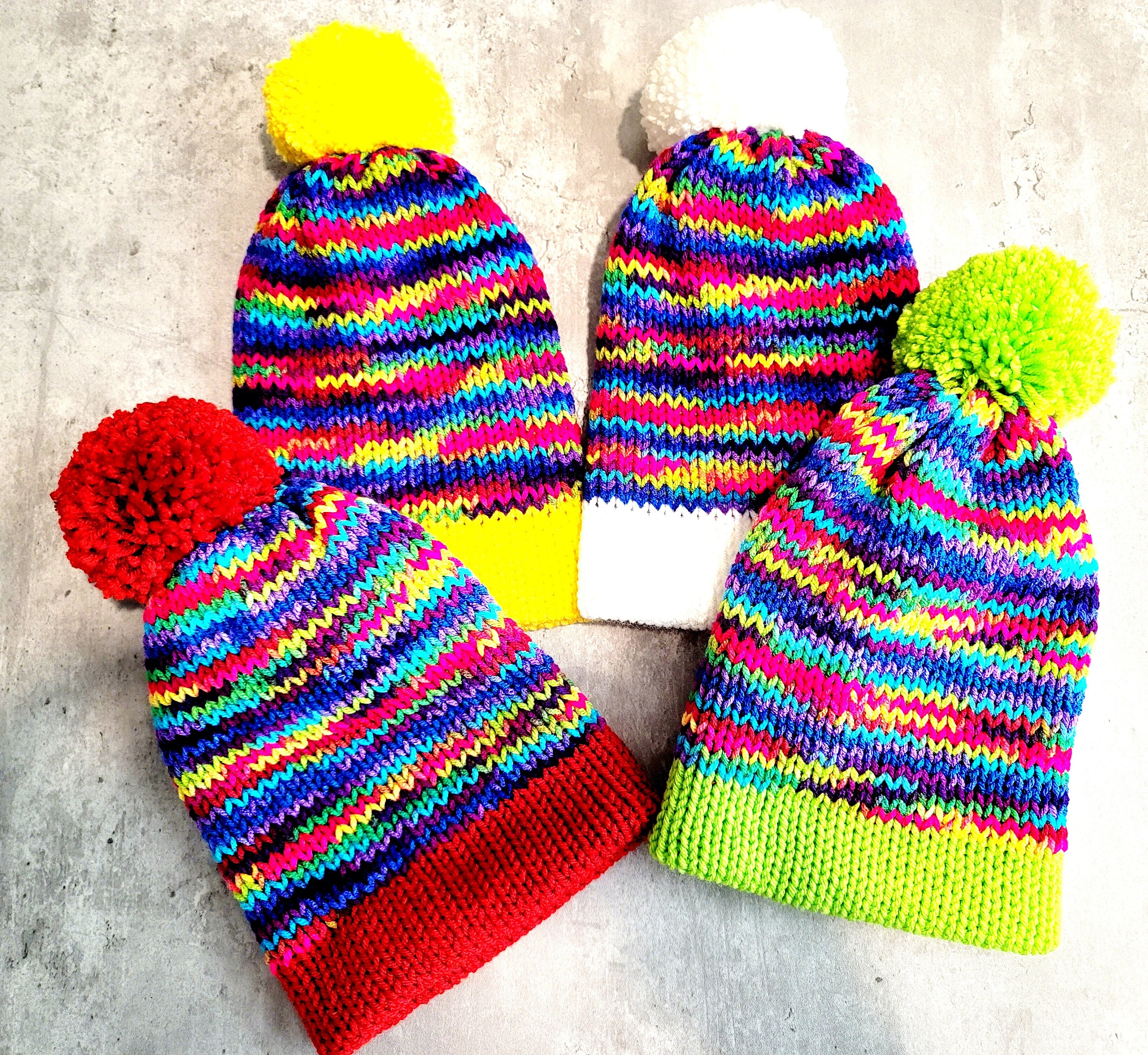 Rainbow ?  Knit Beanie Rainbow Ombre Beanie - Daily Disco main image 2