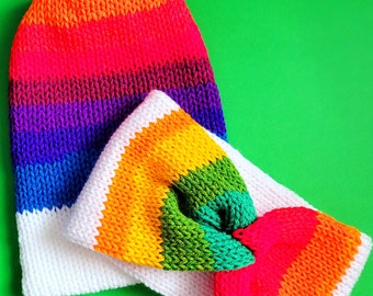 Rainbow Knit Ear Warmer: LGBT Pride Headband