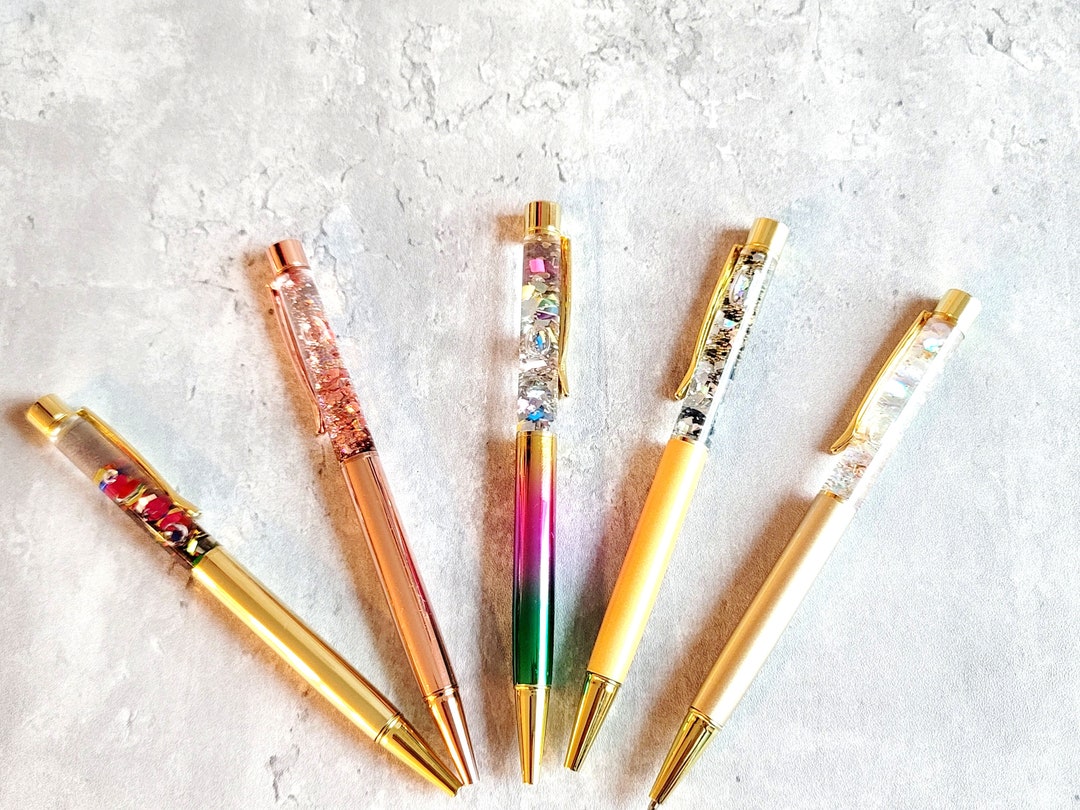 Metallic Gold Snow Globe Pen Floating Glitter Pen Planner Etsy
