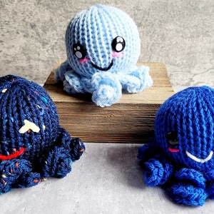 Baby Blue Amigurumi Octopus, Blue Crochet Octopus Plushie, Anxiety Stress Relief Gift, Baby Shower Gift, Stuff Sea Creature Plushie image 2