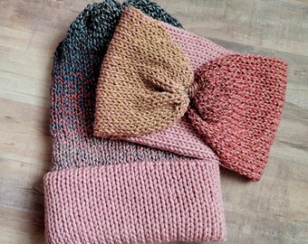 Sparkle Knit Ear Warmer Headband: Pink, Blue, & Gold