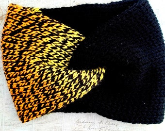 Rainbow Knit Beanie: Black Acrylic Winter Hat with Faux Fur Pom