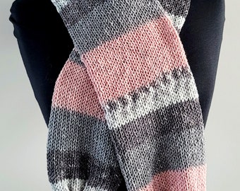 Knit Headband Scarf Set: Blush Pink PomPom, Acrylic Yarn