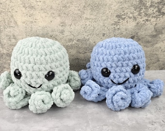 Baby Blue Green Amigurumi Octopus, Emotional Support Octo Plushie, Anxiety Stress Relief Gift, Baby Shower Gift, Stuff Sea Creature Plushie