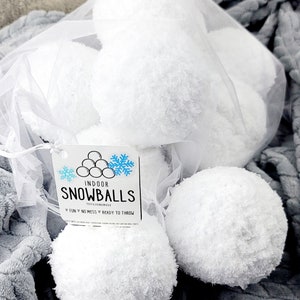 Indoor Snowballs, Plush Knit Indoor Snowballs, Christmas Party Decor, Holiday Gifts for Kids, Winter Home Decor, Georgia Snowballs