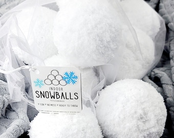 Plush Knit Indoor Snowballs: Christmas Holiday Decor, Kids Gifts (Set of 10)