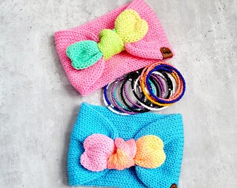 Rainbow Knit Ear Warmer Headband: Twisted Acrylic Winter Headband