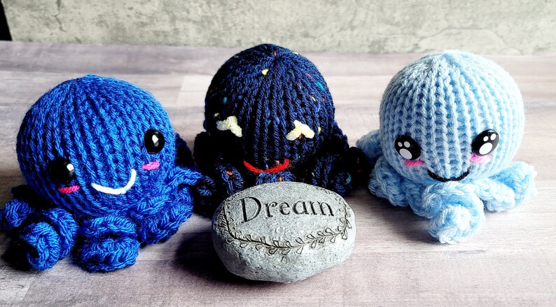 Baby Blue Amigurumi Octopus, Blue Crochet Octopus Plushie, Anxiety Stress Relief Gift, Baby Shower Gift, Stuff Sea Creature Plushie image 6