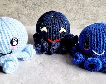 Baby Blue Amigurumi Octopus, Blue Crochet Octopus Plushie, Anxiety Stress Relief Gift, Baby Shower Gift, Stuff Sea Creature Plushie