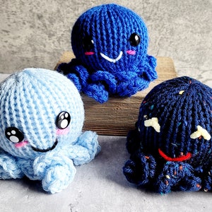 Baby Blue Amigurumi Octopus, Blue Crochet Octopus Plushie, Anxiety Stress Relief Gift, Baby Shower Gift, Stuff Sea Creature Plushie image 3