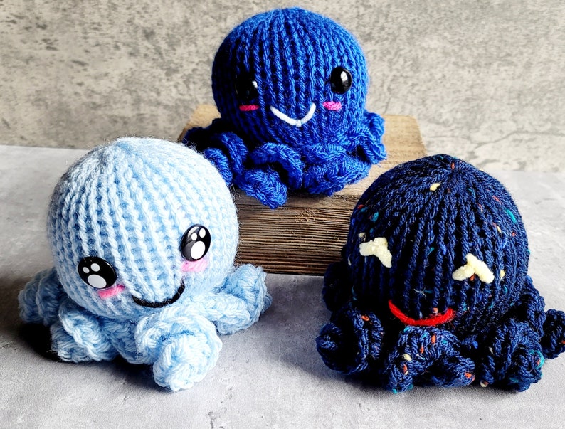 Baby Blue Amigurumi Octopus, Blue Crochet Octopus Plushie, Anxiety Stress Relief Gift, Baby Shower Gift, Stuff Sea Creature Plushie image 3