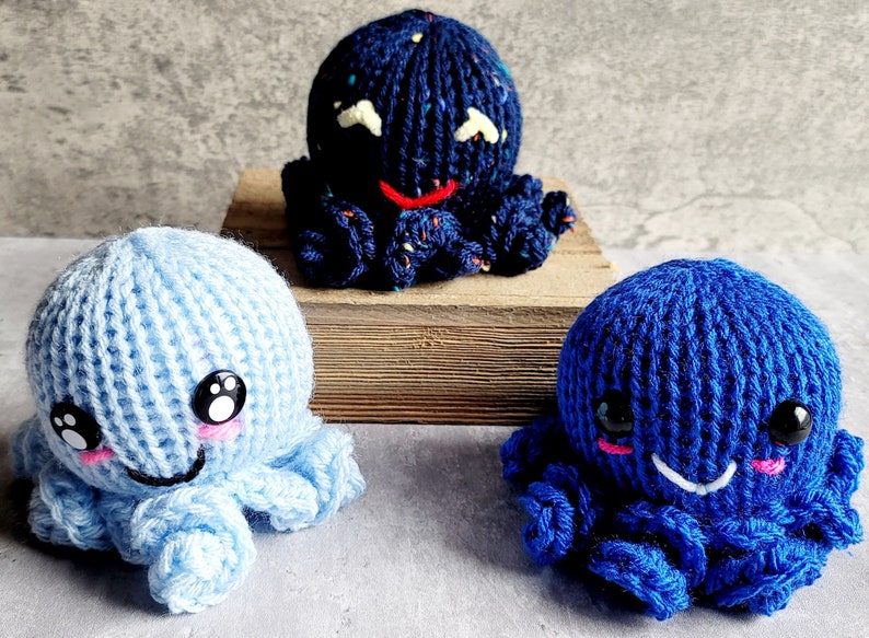 Baby Blue Amigurumi Octopus, Blue Crochet Octopus Plushie, Anxiety Stress Relief Gift, Baby Shower Gift, Stuff Sea Creature Plushie image 4