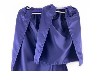 Child's Purple Satin Cape, superhero cape, princess costume, magician cape, wizard cape, witch cape